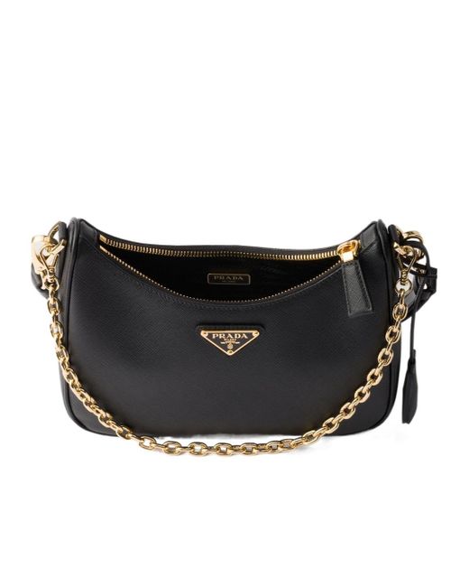 Prada Black Re-Edition Saffiano Leather Mini-Bag