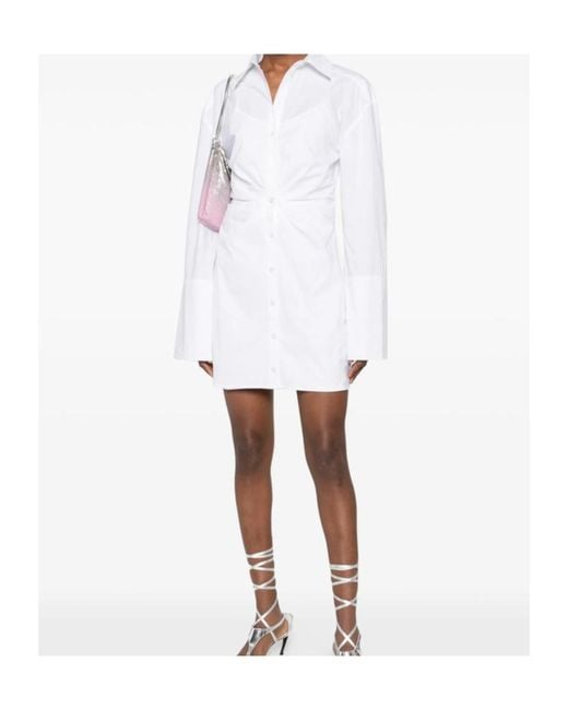 ROTATE BIRGER CHRISTENSEN White Long-Sleeved Shirt Dress