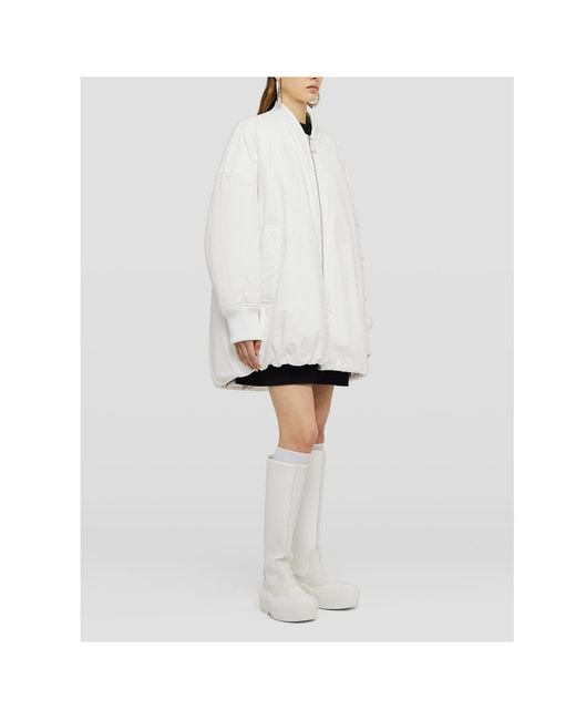 Jil Sander White Stand-Up Collar Oversized Jacket