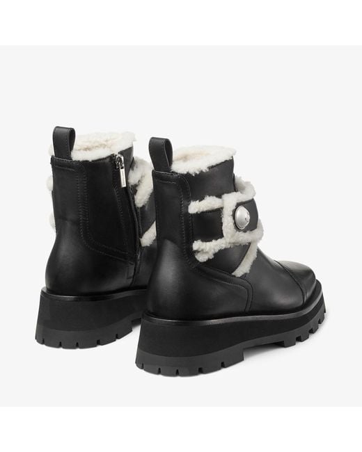 Jimmy Choo Black Calfskin Ankle Boots With Wool Lining