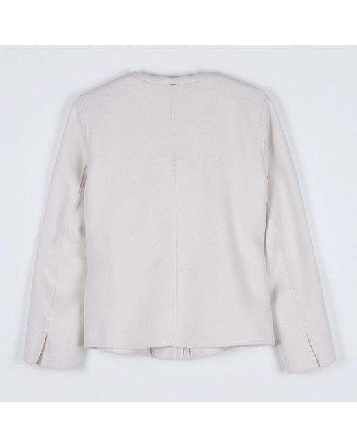 Max Mara White Long-Sleeved Wool Jacket
