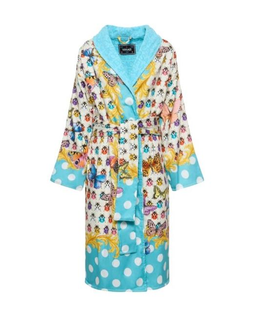 Versace Blue Printed Bathrobe