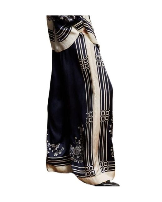 ALÉMAIS Blue Printed Casual Trousers