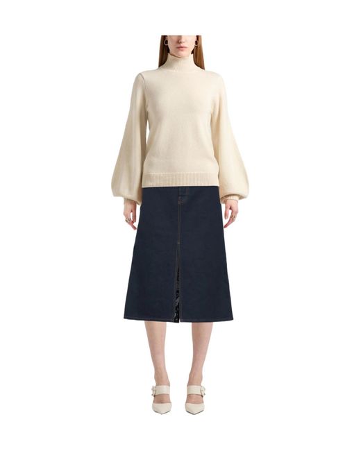 Burberry Blue Denim Skirt Cotton