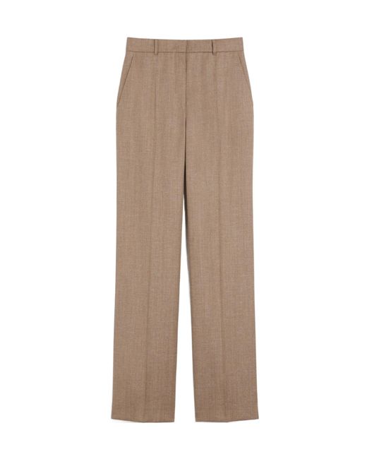 Max Mara Natural Wool-Blend Trousers