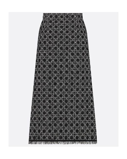 Dior Gray Mid-Length Macrocannage Flared Skirt