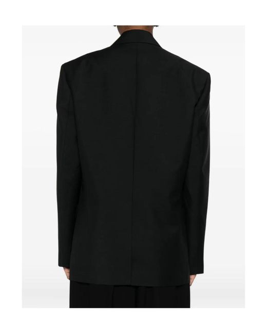 Rohe Black Contrast-Stitching Single-Breasted Blazer