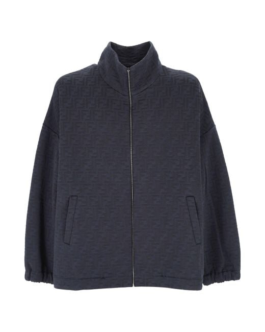 Fendi Blue Jacquard Jacket for men