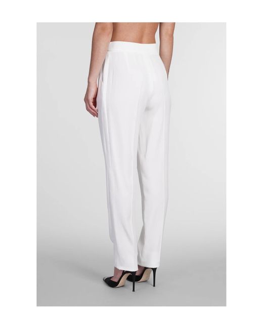 Emporio Armani White Darted High-Waist Trousers