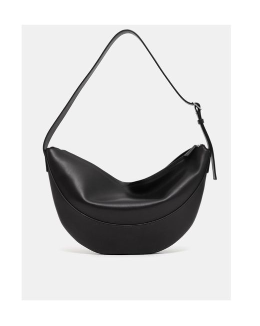 The Row Black Jouve Curved Shoulder Bag