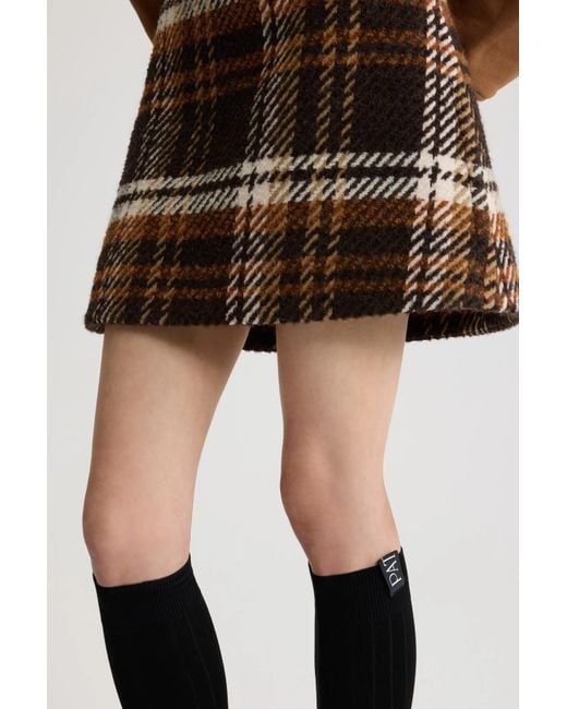 Patou Brown Plaid Pattern Mini Skirt