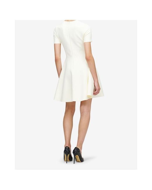 McQueen White Short-Sleeve Mini Dress