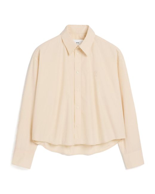 AMI Natural Cropped Oversized Shirt