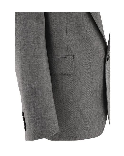McQueen Black Single-Breasted Tailored Blazer for men