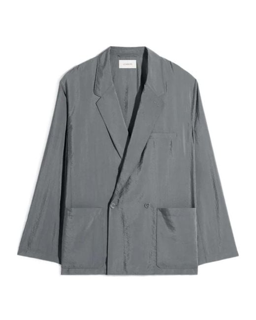 Lemaire Gray Double-Breasted Long-Sleeved Jacket for men
