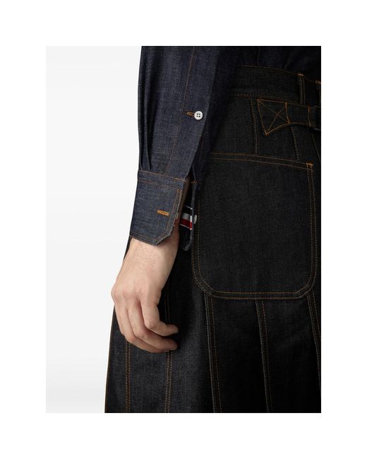 Thom Browne Blue Denim Shirt for men