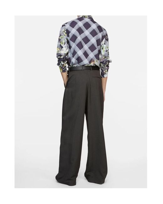 Acne Gray Tailored Herringbone Trousers for men