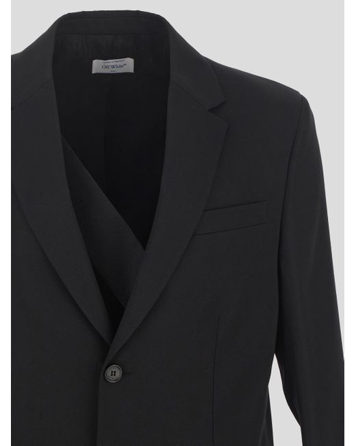 Off-White c/o Virgil Abloh Blue Single-Breasted Long-Sleeved Blazer for men