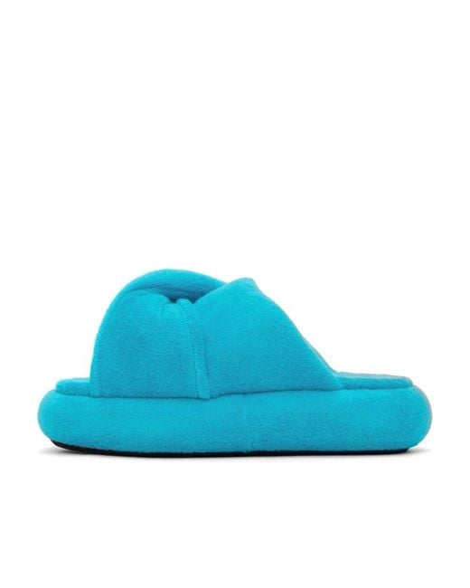 J.W. Anderson Blue Bumper Twist Twisted Pleated Detail Slippers