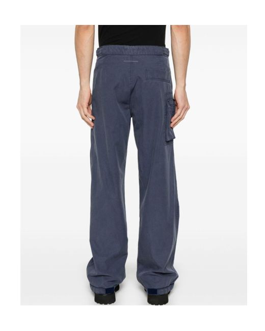 MM6 by Maison Margiela Blue Straight-Leg Cargo Trousers for men