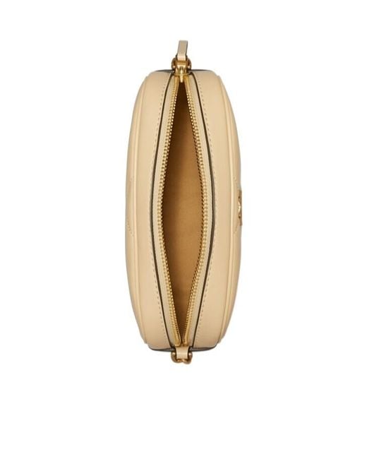 Tory Burch Natural Kira Diamond Quilt Camera Crossbody Bag