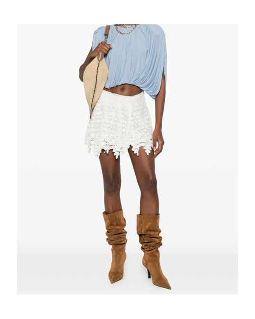 Isabel Marant White Hanta Crochet Mini Skirt