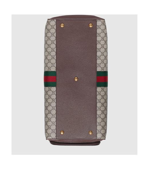 Gucci Brown Gg Supreme Web Band Duffle Bag for men