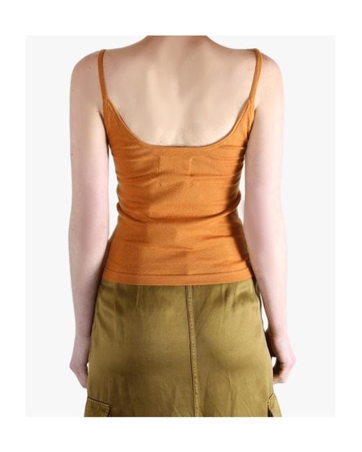 Extreme Cashmere Brown Britney Spaghetti Strap Tank Top