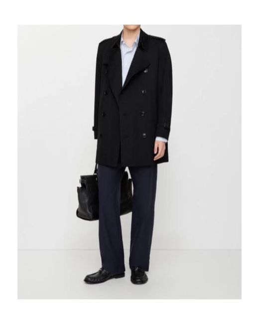 Burberry Black Short Kensington Heritage Trench Coat for men