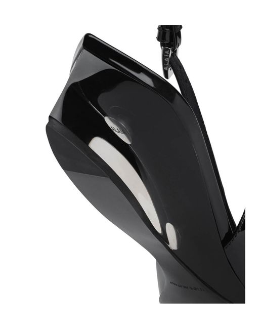 Alaïa Brown Patent-Leather Slingback Pumps