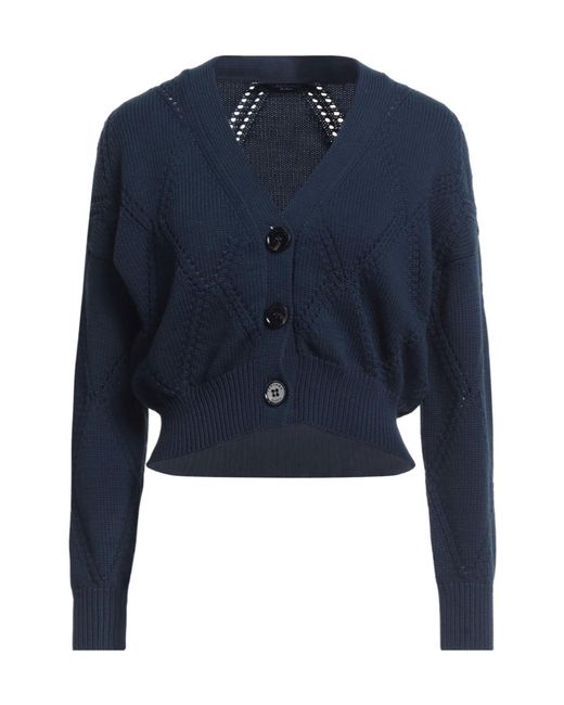 Weekend by Maxmara Blue Solid Color Knit Sweater