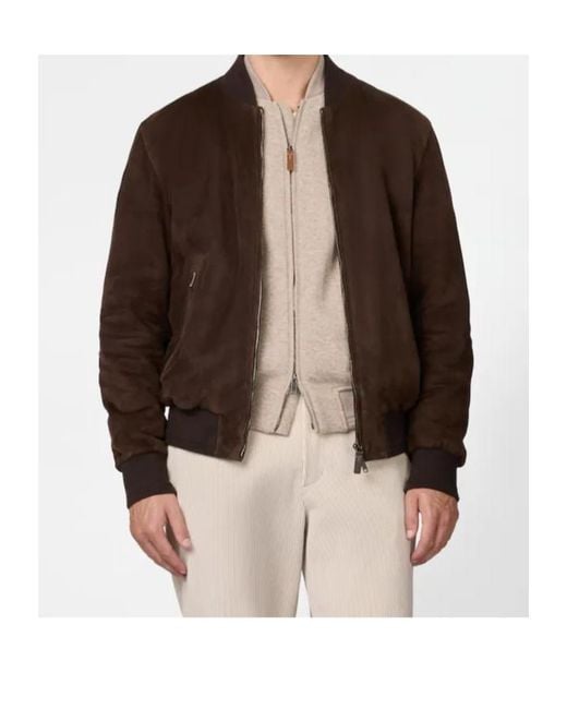 Tod's Brown Suede Bomber Jacket for men