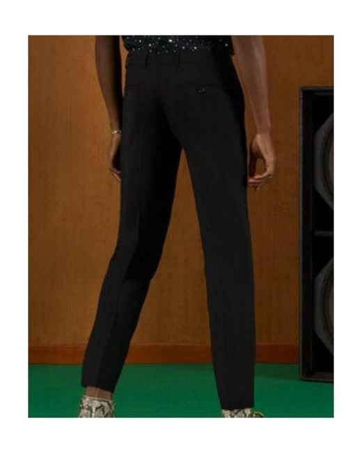 Gucci Black Logo-Patch Tailored Trousers for men
