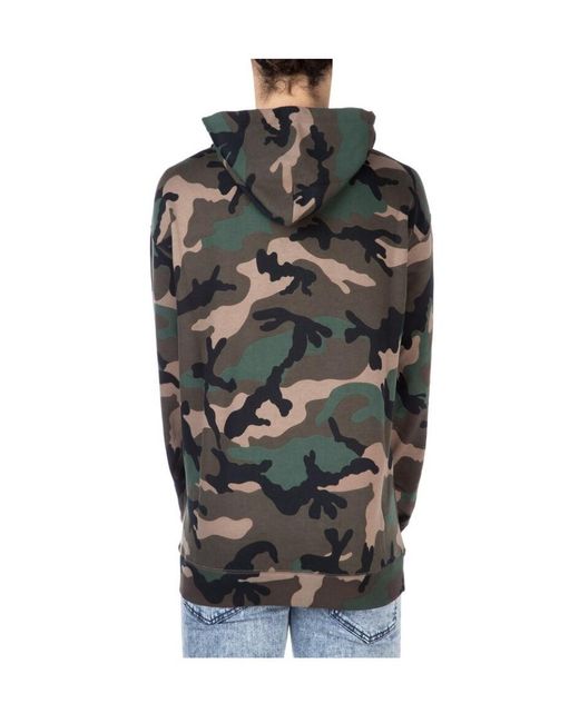 Valentino Gray Logo Print Camouflage Cotton Blend Hoodie for men