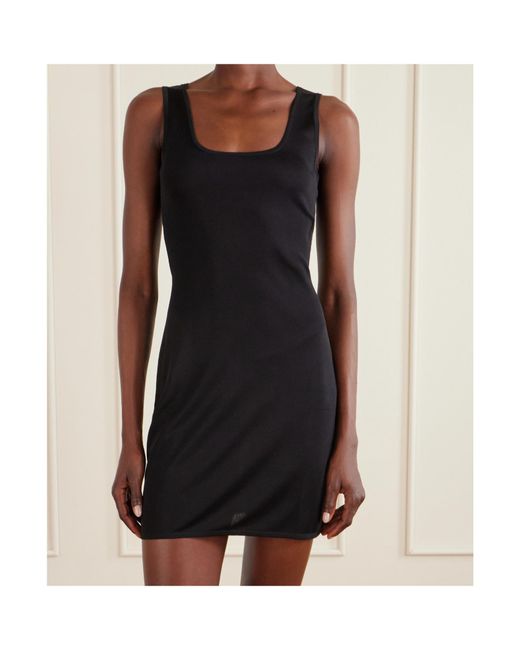 Saint Laurent Black Robe Courte Débardeur En Maille