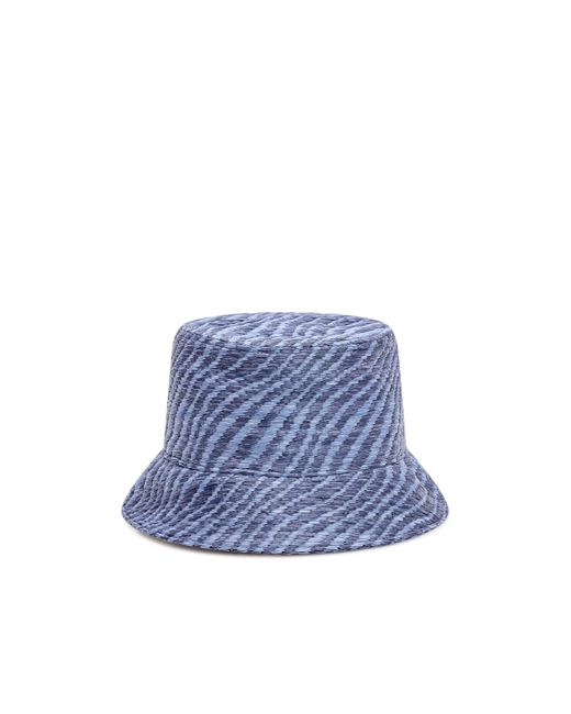 Marni Blue Logo Embroidered Bucket Hat