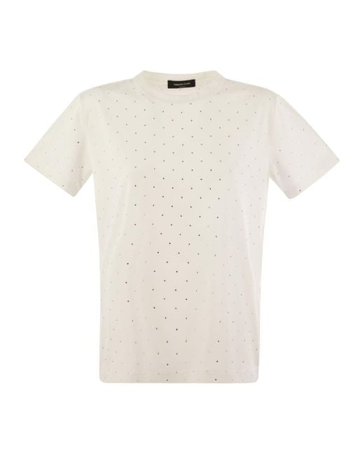 Fabiana Filippi White Stud Embellished Crewneck T-Shirt