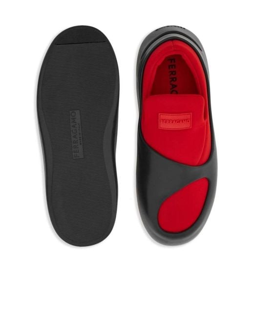 Ferragamo Red Round-Head Casual Shoes for men