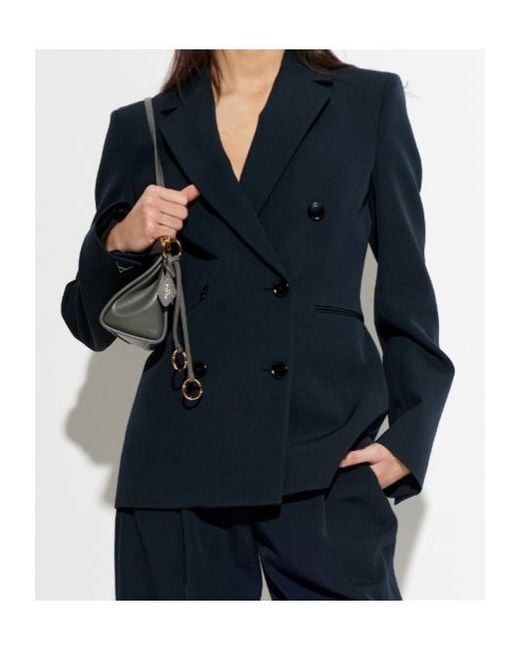 Alaïa Blue Alaïa Cinched Double Breasted Blazer
