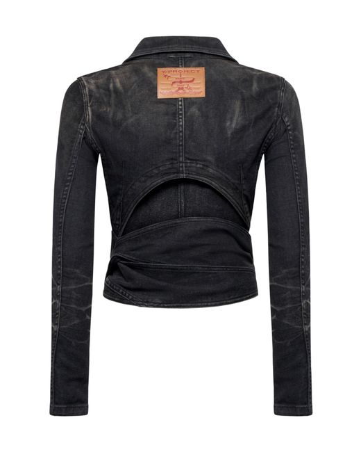 Y. Project Blue Wrap Fitted Denim Jacket