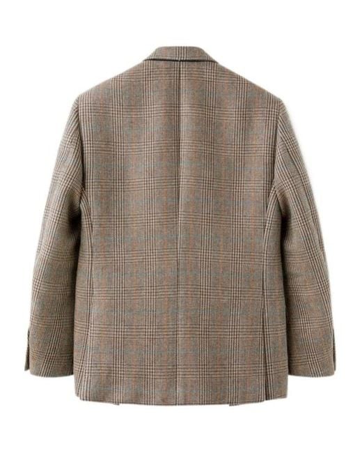 Loro Piana Brown Cashmere Wool Double-Breasted Blazer for men
