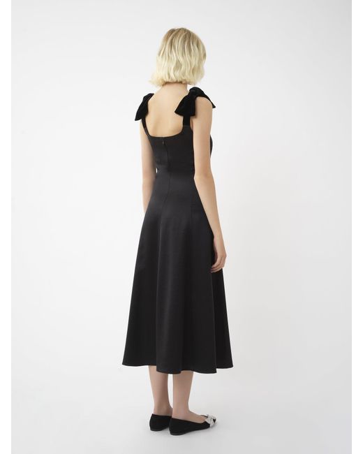 Chloé Black Chloé Velvet Bow Detailed Midi Dress