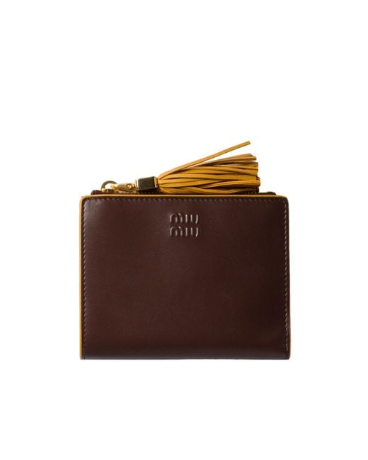 Miu Miu Brown Small Leather Wallet