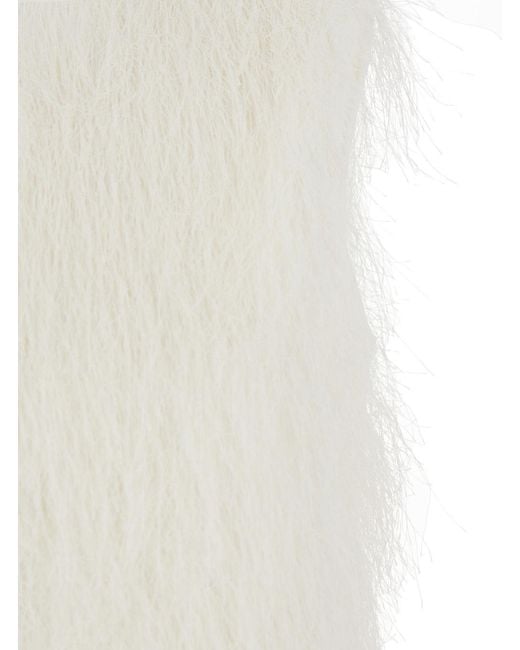 Loulou de Saison White Yasmin Fringe Crewneck Top