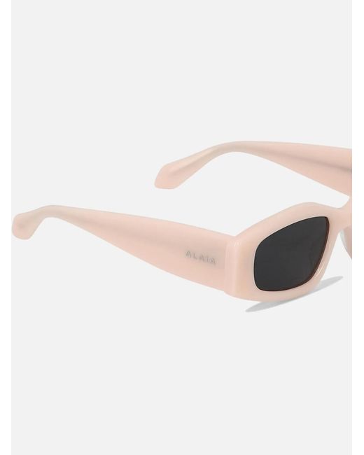 Alaïa White Geometric Sunglasses