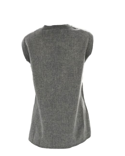 Max Mara Gray Sleeveless Sweater