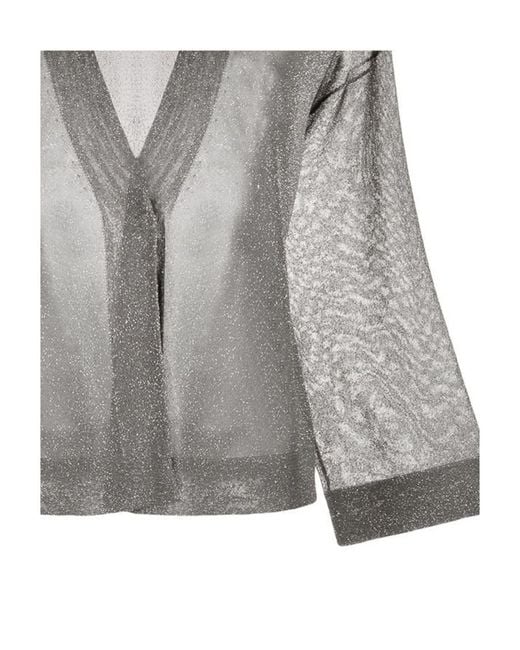 Fabiana Filippi Gray Sequined Translucent Casual Jacket