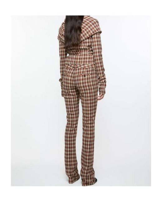 Acne Brown Check Tailored Trousers