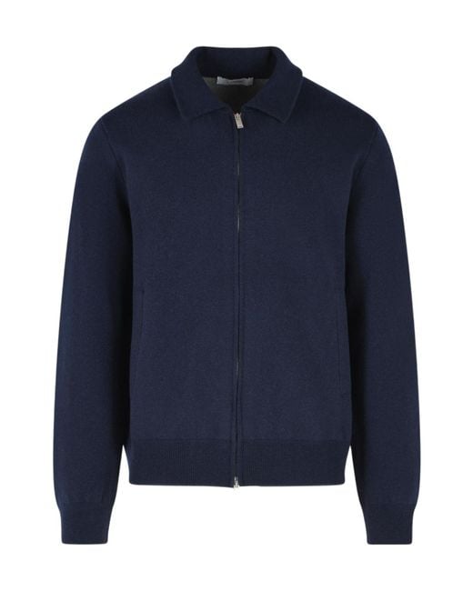 Lardini Blue Long Sleeved Zip-Up Jacket for men