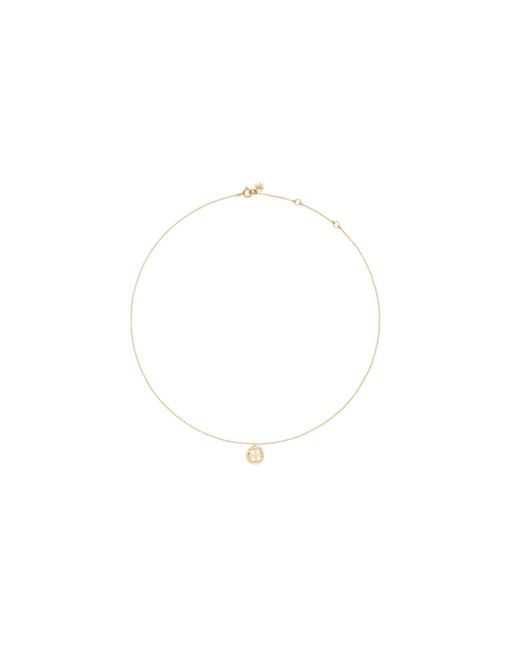 Tory Burch White Round Pendant Necklace